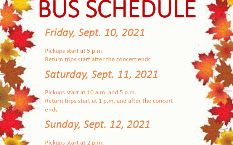 Fall Festival Senior Bus Schedule for East Haven Residents